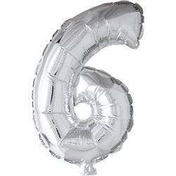Folieballon , 6, 41 cm, zilver, 1 stuk
