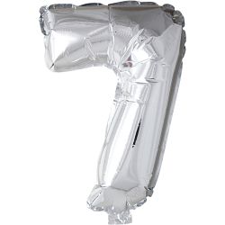 Folieballon , 7, 41 cm, zilver, 1 stuk