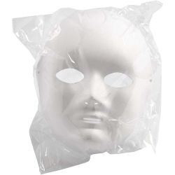 Masker, 22 cm, 17 cm, wit, 1 stuk