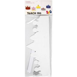 Kronen, H: 10-16,5 cm, L: 60 cm, 230 gr, wit, 5 stuk/ 1 doos