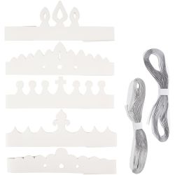 Kronen, H: 10-16,5 cm, L: 60 cm, wit, 50 stuk/ 1 doos