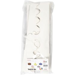 Kronen, H: 10-16,5 cm, L: 60 cm, wit, 50 stuk/ 1 doos