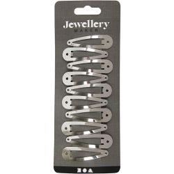 Haarspeld, L: 45 mm, B: 14 mm, verzilverd, 10 stuk/ 1 doos
