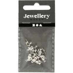 Kalot, L: 8 mm, d 3 mm, verzilverd, 20 stuk/ 1 doos