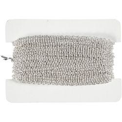 Jasseron, B: 2 mm, verzilverd, 20 m/ 1 stuk