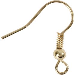 Oorbelhaaken, L: 18 mm, goud, 10 stuk/ 1 doos