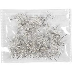 Oorsteker, L: 13 mm, verzilverd, 100 stuk/ 1 doos