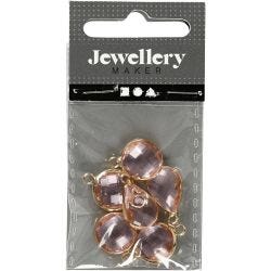 Sieradenhanger, 15-20 mm, 2 mm, lichtroze, 1 doos