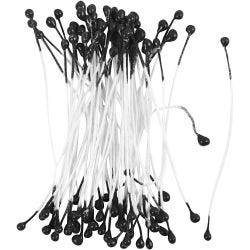 Bloemmeeldraden, L: 6,4 cm, d 2 mm, zwart, 100 stuk/ 1 doos