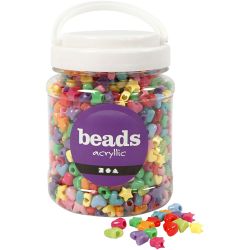 Figuur Kralen, d 10 mm, gatgrootte 3,5 mm, diverse kleuren, 400 gr, 700 ml/ 1 Doosje