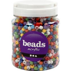 Pony kralen, d 8 mm, gatgrootte 4 mm, diverse kleuren, 415 gr, 700 ml/ 1 Doosje