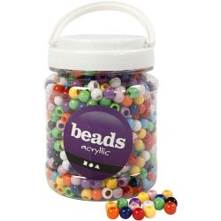Pony kralen, d 10 mm, gatgrootte 4,5 mm, diverse kleuren, 430 gr, 700 ml/ 1 Doosje