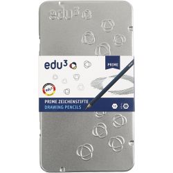 Edu Tekenpotlood, B,2B,4B,5B,6B,8B,9B,HB,H,2H,3H,4H, 12 stuk/ 1 doos