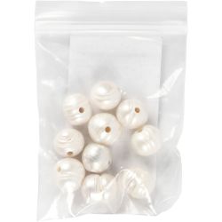 Zoetwaterparels, afm 9-11 mm, gatgrootte 2 mm, parelmoer, 10 stuk/ 1 doos