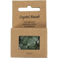 Kristallen kralen, Aventurien, d 7-12 mm, gatgrootte 1 mm, groen, 63 stuk/ 1 doos