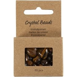 Kristallen kralen, Tijgeroog, d 7-12 mm, gatgrootte 1 mm, bruin, 63 stuk/ 1 doos