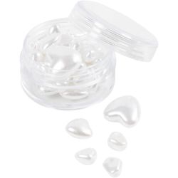 Waskralen, Hartjes, 7-13 mm, 1,3-1,5 mm, parelmoer, 32stuk/ 1 doos