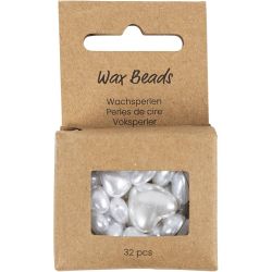 Waskralen, Hartjes, d 7-13 mm, gatgrootte 1,3-1,5 mm, parelmoer, 32 stuk/ 1 doos