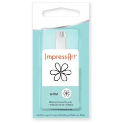 Embossing stempel, bloem, L: 65 mm, afm 6 mm, 1 stuk