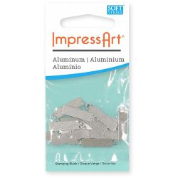 Metalen label, langwerpig, afm 20x5 mm, gatgrootte 1,9 mm, dikte 1,3 mm, aluminium, 20 stuk/ 1 doos