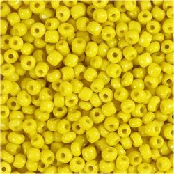 Rocailles, d 3 mm, afm 8/0, gatgrootte 0,6-1,0 mm, geel, 25 gr/ 1 doos