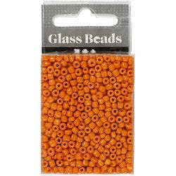 Rocailles, d 3 mm, afm 8/0, gatgrootte 0,6-1,0 mm, oranje, 25 gr/ 1 doos