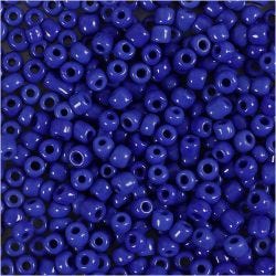 Rocailles, d 3 mm, afm 8/0, gatgrootte 0,6-1,0 mm, blauw, 25 gr/ 1 doos
