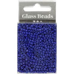 Rocailles, d 3 mm, afm 8/0, gatgrootte 0,6-1,0 mm, blauw, 25 gr/ 1 doos
