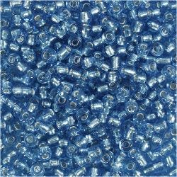 Rocailles, d 3 mm, afm 8/0, gatgrootte 0,6-1,0 mm, helder turquoise, 25 gr/ 1 doos