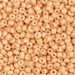 Rocailles, d 3 mm, afm 8/0, gatgrootte 0,6-1,0 mm, peach, 25 gr/ 1 doos