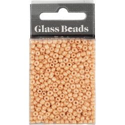 Rocailles, d 3 mm, afm 8/0, gatgrootte 0,6-1,0 mm, peach, 25 gr/ 1 doos