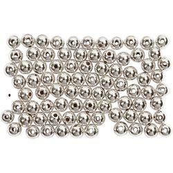 Waskralen, d 4 mm, gatgrootte 0,7 mm, zilver, 150 stuk/ 1 doos