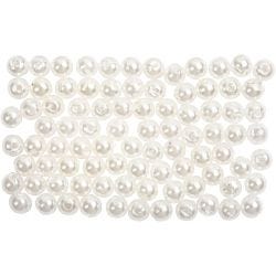 Waskralen, d 4 mm, gatgrootte 0,7 mm, parelmoer, 150 stuk/ 1 doos