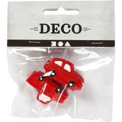 Miniatuur figuren, H: 20 mm, L: 40 mm, rood, 2 stuk/ 1 doos
