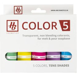 Zeepverf, diverse kleuren, 5x30 gr/ 1 doos