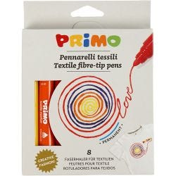 PRIMO Textielstiften, diverse kleuren, 8 stuk/ 1 doos