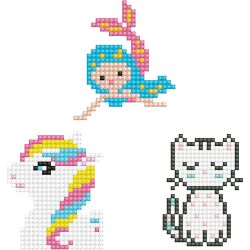 Diamond Dotz, poesje, zeemeermin, pony, afm 18x10 cm, 1 doos