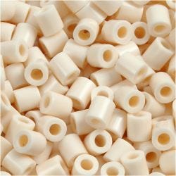 Strijkkralen, afm 5x5 mm, gatgrootte 2,5 mm, medium, lichtbeige (32251), 1100 stuk/ 1 doos