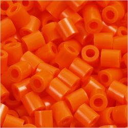 Strijkkralen, afm 5x5 mm, gatgrootte 2,5 mm, medium, helder oranje (32233), 1100 stuk/ 1 doos
