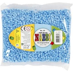 Fuse Beads, size 5x5 mm, hole size 2,5 mm, medium, pastel blue (32224), 6000 pc/ 1 pack