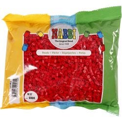 Strijkkralen, afm 5x5 mm, gatgrootte 2,5 mm, medium, rood (32231), 6000 stuk/ 1 doos