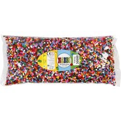 Strijkkralen, afm 5x5 mm, gatgrootte 2,5 mm, medium, standaardkleuren, 30000 div/ 1 doos