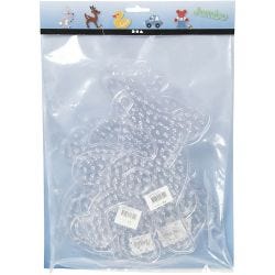 Onderplaat, Teddybeer, auto, rendier, eend en konijn, afm 16x19,5-19x24 cm, JUMBO, helder, 5 stuk/ 1 doos
