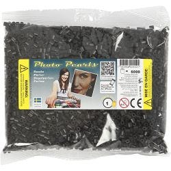 Foto kralen, afm 5x5 mm, gatgrootte 2,5 mm, medium, schwarz (1), 6000 stuk/ 1 doos
