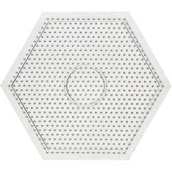 Perleplate, stor sekskant, 15x15 cm, medium, klar, 1 stk.