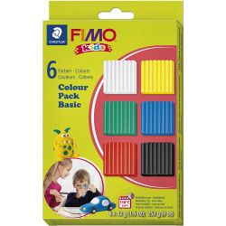 FIMO® Kids Boetseerklei, standaardkleuren, 6x42 gr/ 1 doos