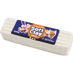 Boetseerklei, afm 13x6x4 cm, wit, 500 gr/ 1 doos