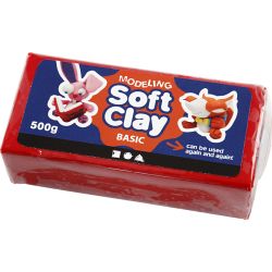 Boetseerklei, afm 13x6x4 cm, rood, 500 gr/ 1 doos