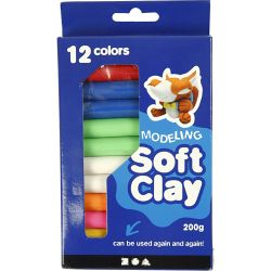 Boetseerklei, diverse kleuren, 200 gr/ 1 doos