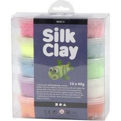 Silk Clay®, Basic 2, diverse kleuren, 10x40 gr/ 1 doos